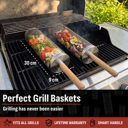 Rullande Grillkorg