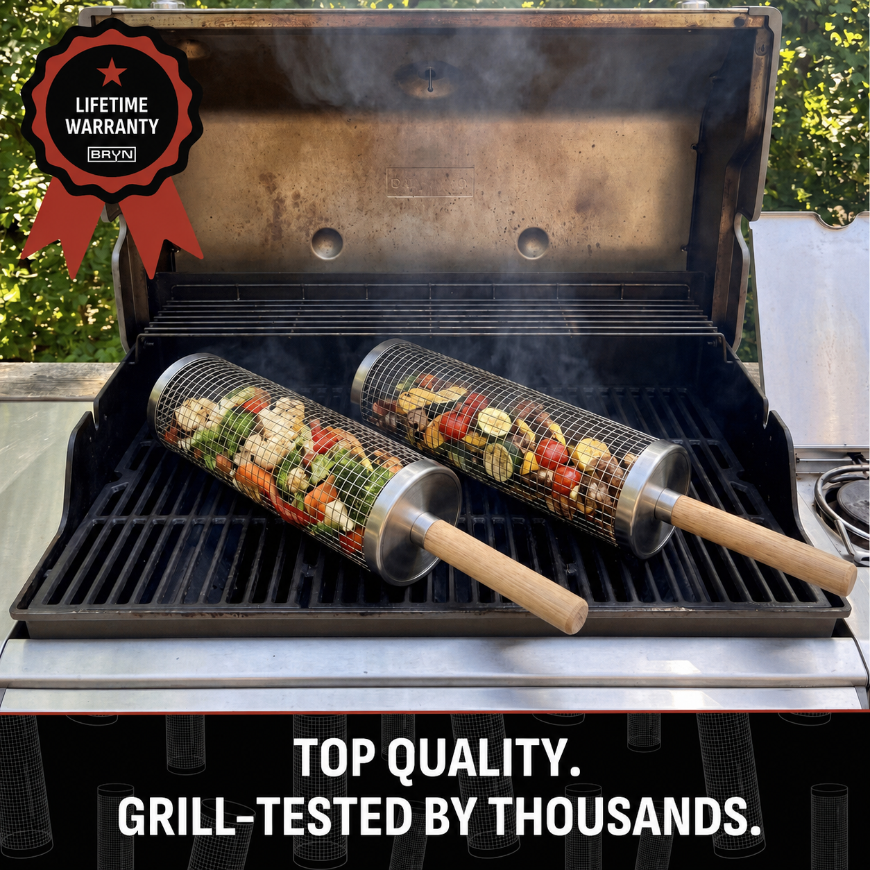Rullande Grillkorg