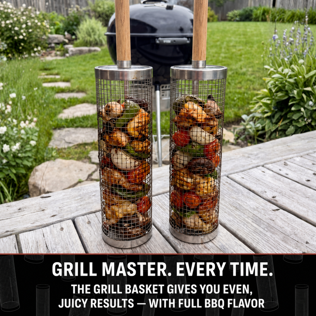 Rullande Grillkorg