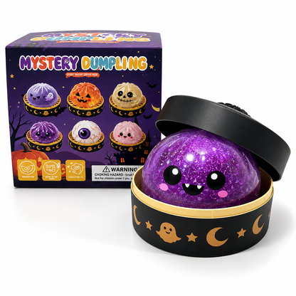 🎃 Halloween Mystery Dumpling Squishy Set – 6PCS Glitter Ghost Fidget Toys for Stress Relief & Holiday Fun