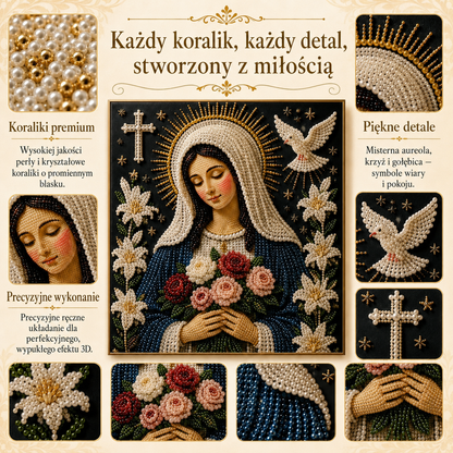 🎉🙏 Ikona Matki Boskiej z Perełką Boską – Spokojny, Wiarygodny Prezent DIY ✨