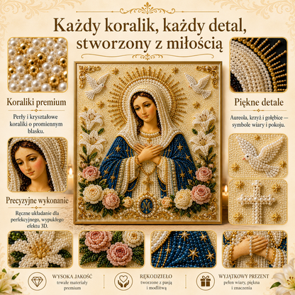 🎉🙏 Ikona Matki Boskiej z Perełką Boską – Spokojny, Wiarygodny Prezent DIY ✨