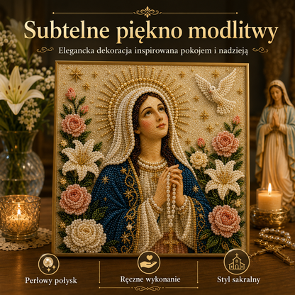 🎉🙏 Ikona Matki Boskiej z Perełką Boską – Spokojny, Wiarygodny Prezent DIY ✨