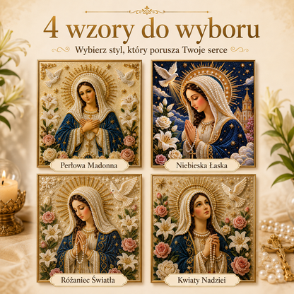 🎉🙏 Ikona Matki Boskiej z Perełką Boską – Spokojny, Wiarygodny Prezent DIY ✨