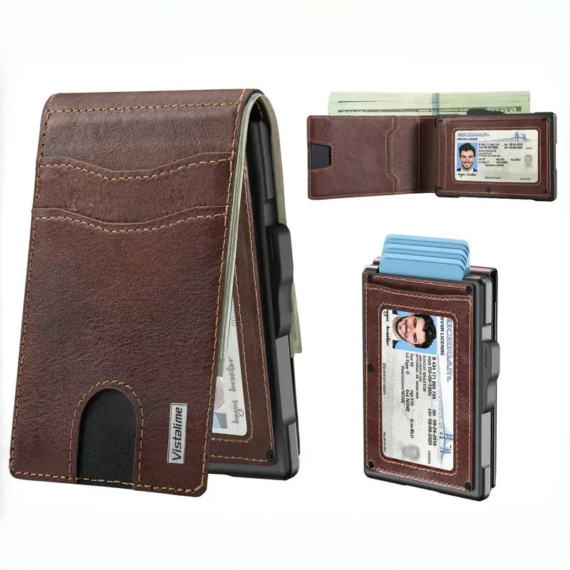 🔥40% OFF Today – Men’s Minimalist Pop-Up Wallet, RFID Blocking Aluminum Slim Bifold.