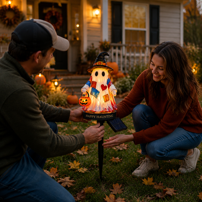 👻Personalized Solar Ghost Garden Stake Light – A Seasonal Glow for Your Garden