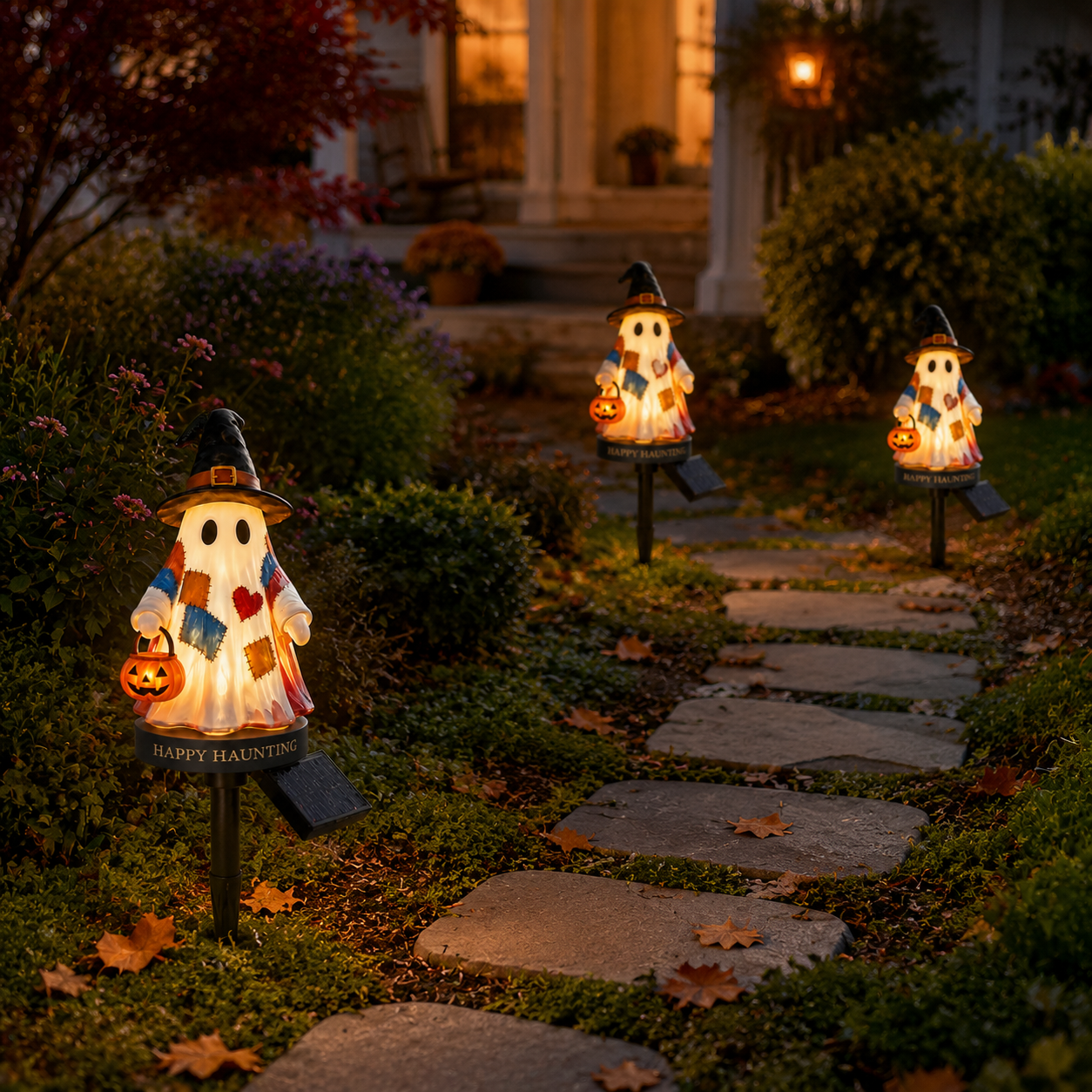 👻Personalized Solar Ghost Garden Stake Light – A Seasonal Glow for Your Garden