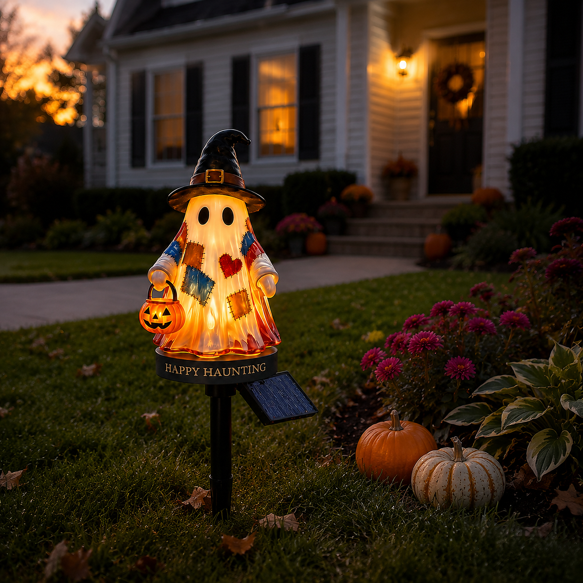👻Personalized Solar Ghost Garden Stake Light – A Seasonal Glow for Your Garden