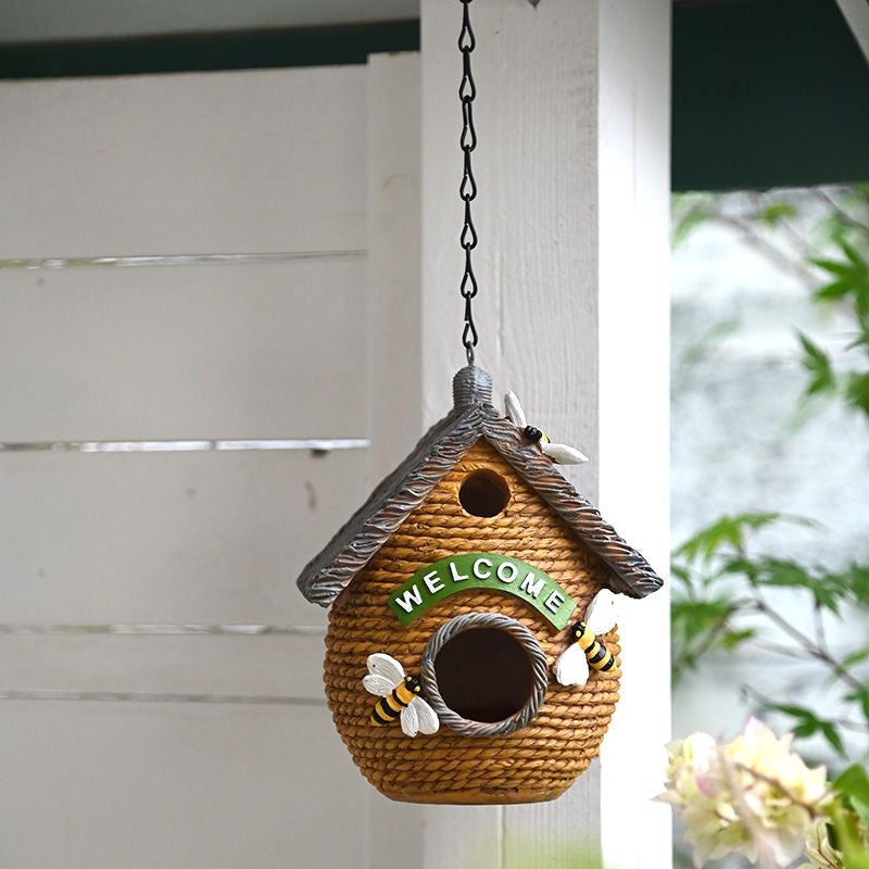 Welcome Home Hanging Birdhouse – Cozy Garden Decor