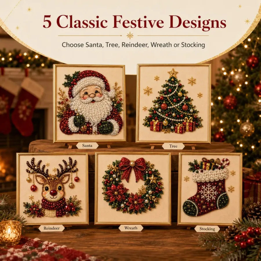 🧘Relaxing &amp; Beginner-Friendly-💎DIY Christmas Pearl Diamond Painting Art Kit With Frame