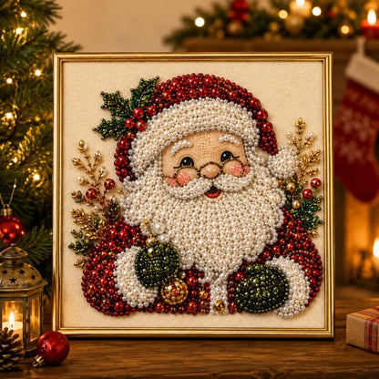 🧘Relaxing &amp; Beginner-Friendly-💎DIY Christmas Pearl Diamond Painting Art Kit With Frame