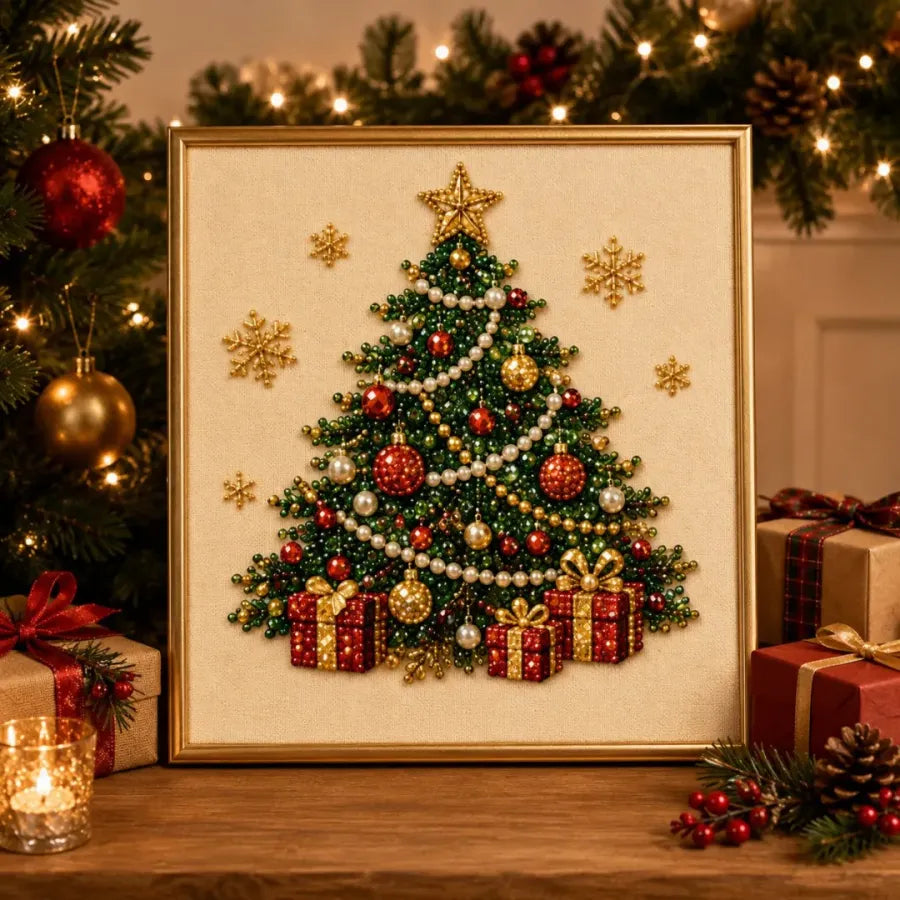 🧘Relaxing &amp; Beginner-Friendly-💎DIY Christmas Pearl Diamond Painting Art Kit With Frame