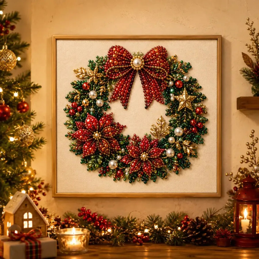 🧘Relaxing &amp; Beginner-Friendly-💎DIY Christmas Pearl Diamond Painting Art Kit With Frame