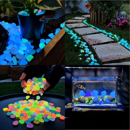 🌈 Glow-in-the-Dark Pebbles- Garden & Aquarium Decor-wsm
