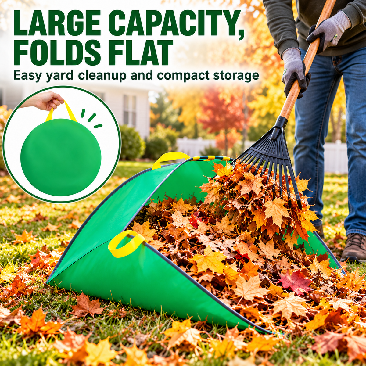 TopSpire® Jumbo Collapsible Yard Leaf Raking Bag 🍂✨