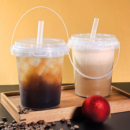 🥤 Large Reusable Plastic Cups with Lid & Straw – 3/5/10 Pack (33.81 oz)