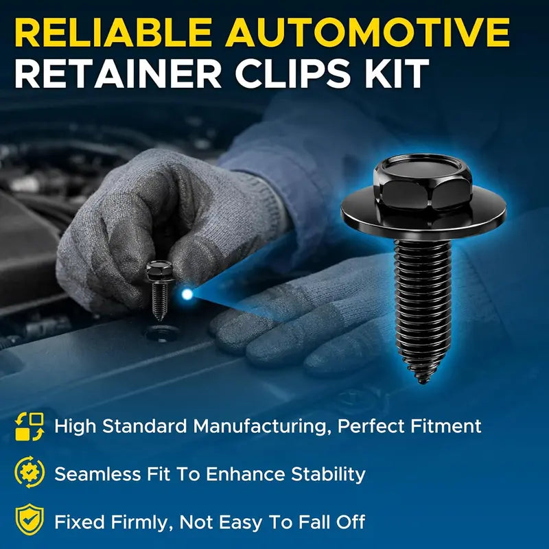 50PCS 1/4 Body Bolts & U-Nut Clips Kit