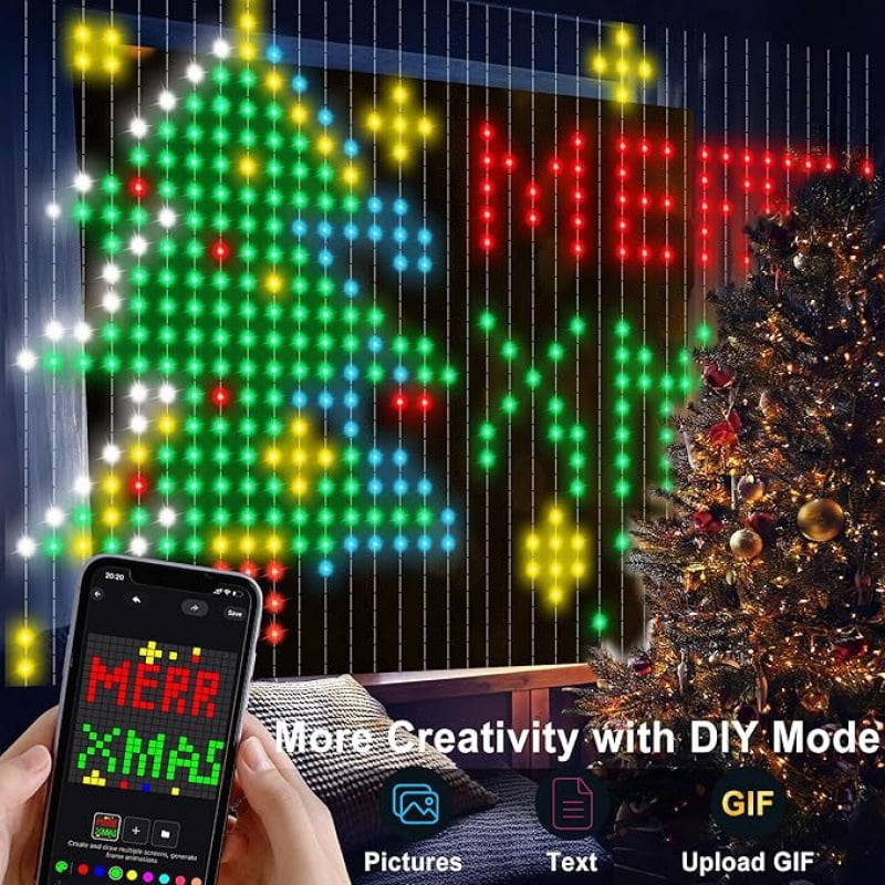 💡🎅Smart DIY Pixel LED Curtain Lights | APP & Remote Control