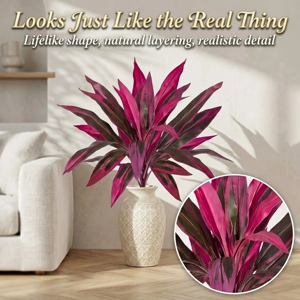 🏆Flash Sale⚡ 50K+ SOLD! Large Artificial Boston Fern & Dragon's Blood Tree Plants 🌼