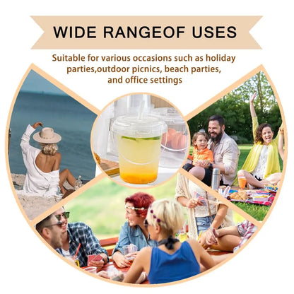 🥤 Large Reusable Plastic Cups with Lid & Straw – 3/5/10 Pack (33.81 oz)
