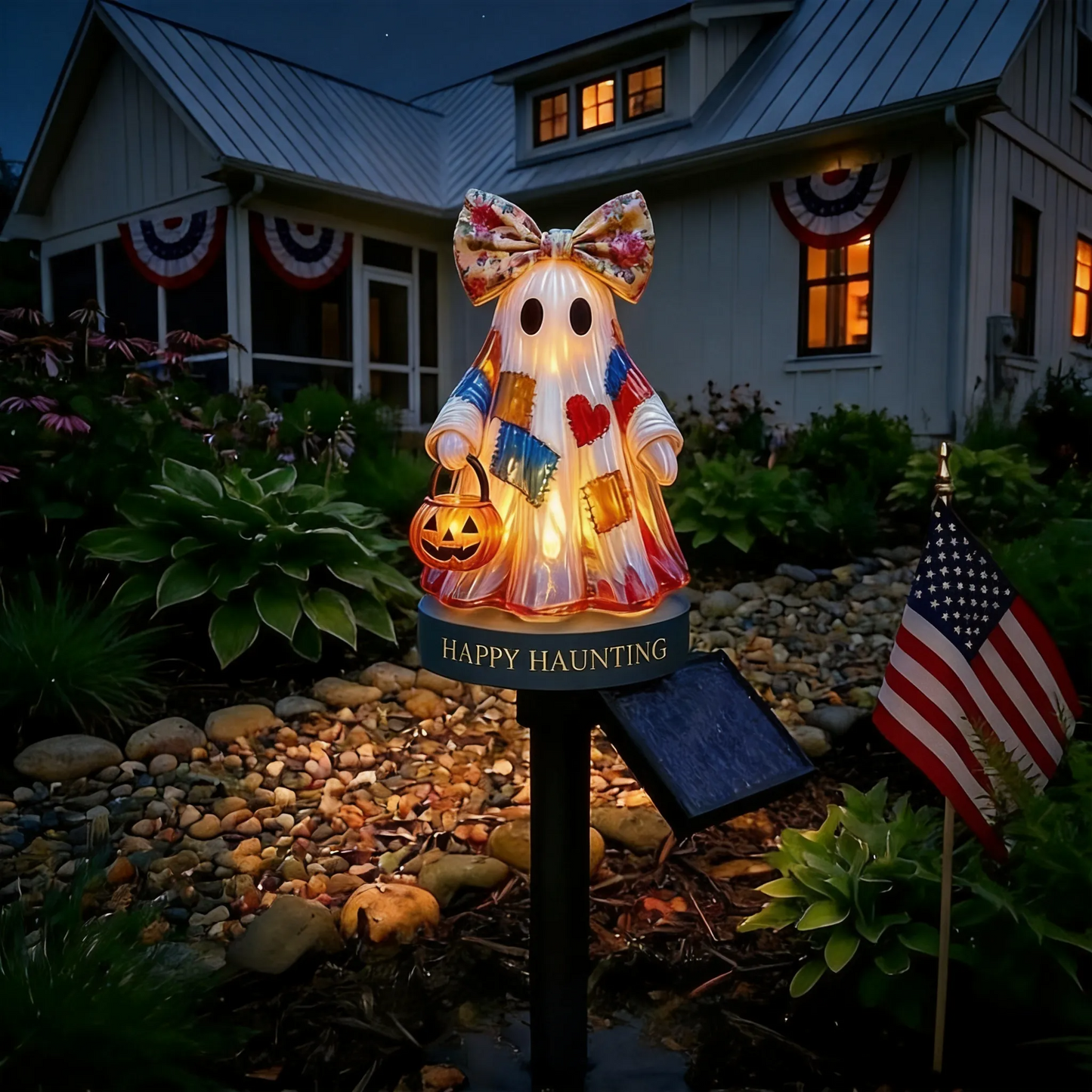 👻Personalized Solar Ghost Garden Stake Light – A Seasonal Glow for Your Garden