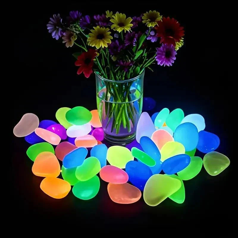 🌈 Glow-in-the-Dark Pebbles- Garden & Aquarium Decor-wsm