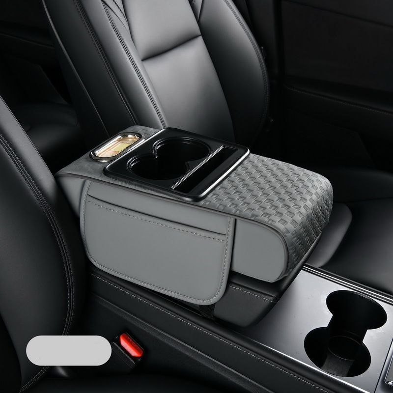 Car Armrest Cushion,5-in-1 Center Console Cover with 2 Storage Bags Cup Holder, Tissue Box Slot, Phone Slot for Sedans, Car Accessories Interior Organizers