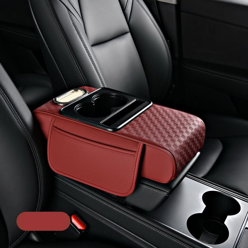 Car Armrest Cushion,5-in-1 Center Console Cover with 2 Storage Bags Cup Holder, Tissue Box Slot, Phone Slot for Sedans, Car Accessories Interior Organizers
