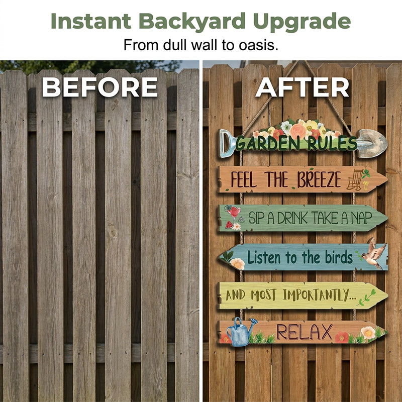 ⏳Limited-time 50% off⏰Rustic Wooden Garden Hanging Sign Wall Decor Plaque🏡🪧