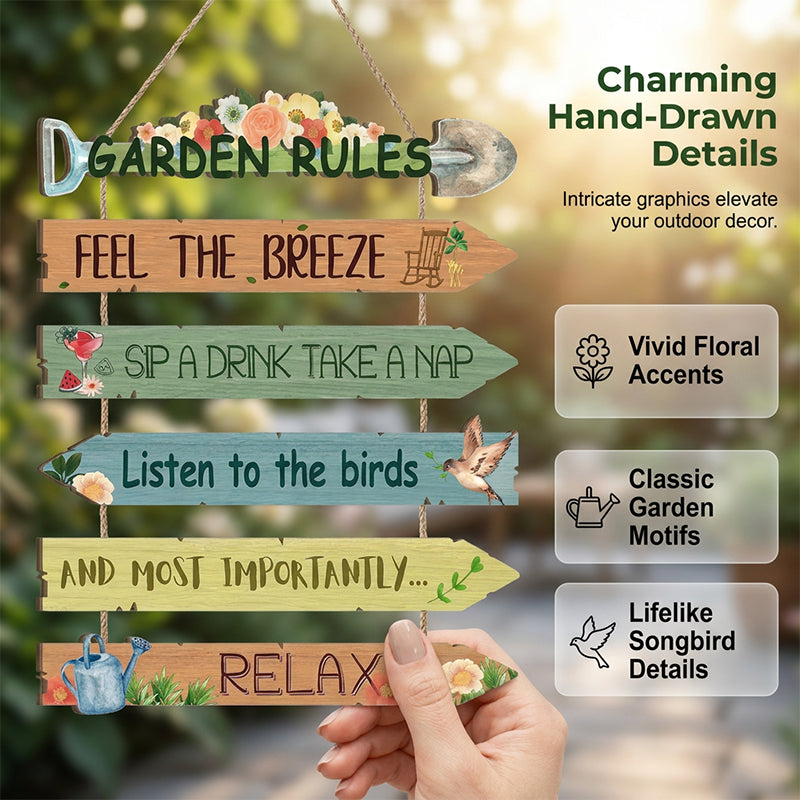 ⏳Limited-time 50% off⏰Rustic Wooden Garden Hanging Sign Wall Decor Plaque🏡🪧
