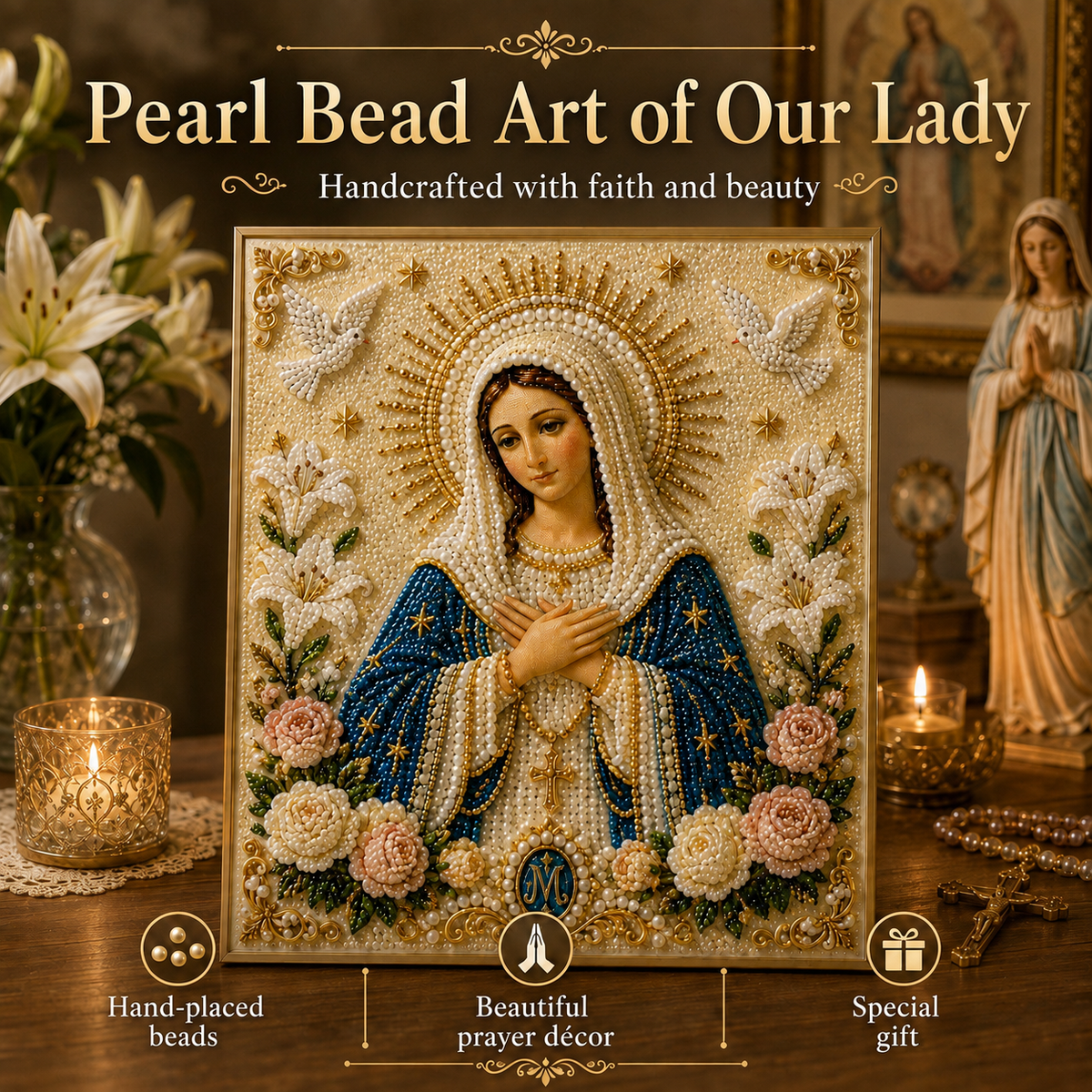 🎉🙏 Icon of the Virgin Mary with the Divine Pearl – A Peaceful, Reliable DIY Gift ✨