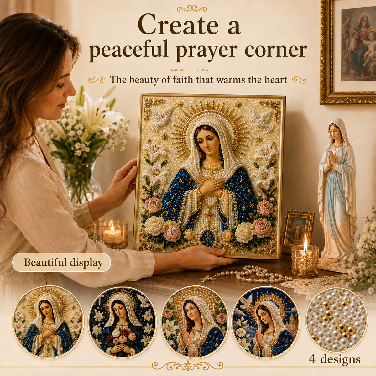 🎉🙏 Icon of the Virgin Mary with the Divine Pearl – A Peaceful, Reliable DIY Gift ✨