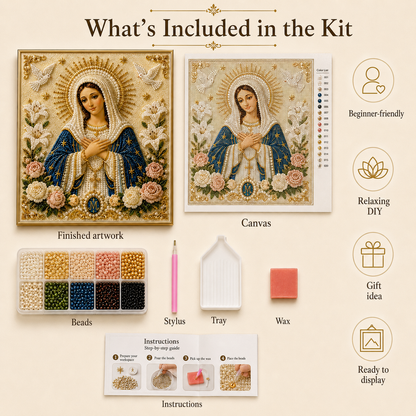 🎉🙏 Icon of the Virgin Mary with the Divine Pearl – A Peaceful, Reliable DIY Gift ✨