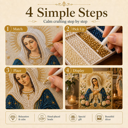 🎉🙏 Icon of the Virgin Mary with the Divine Pearl – A Peaceful, Reliable DIY Gift ✨