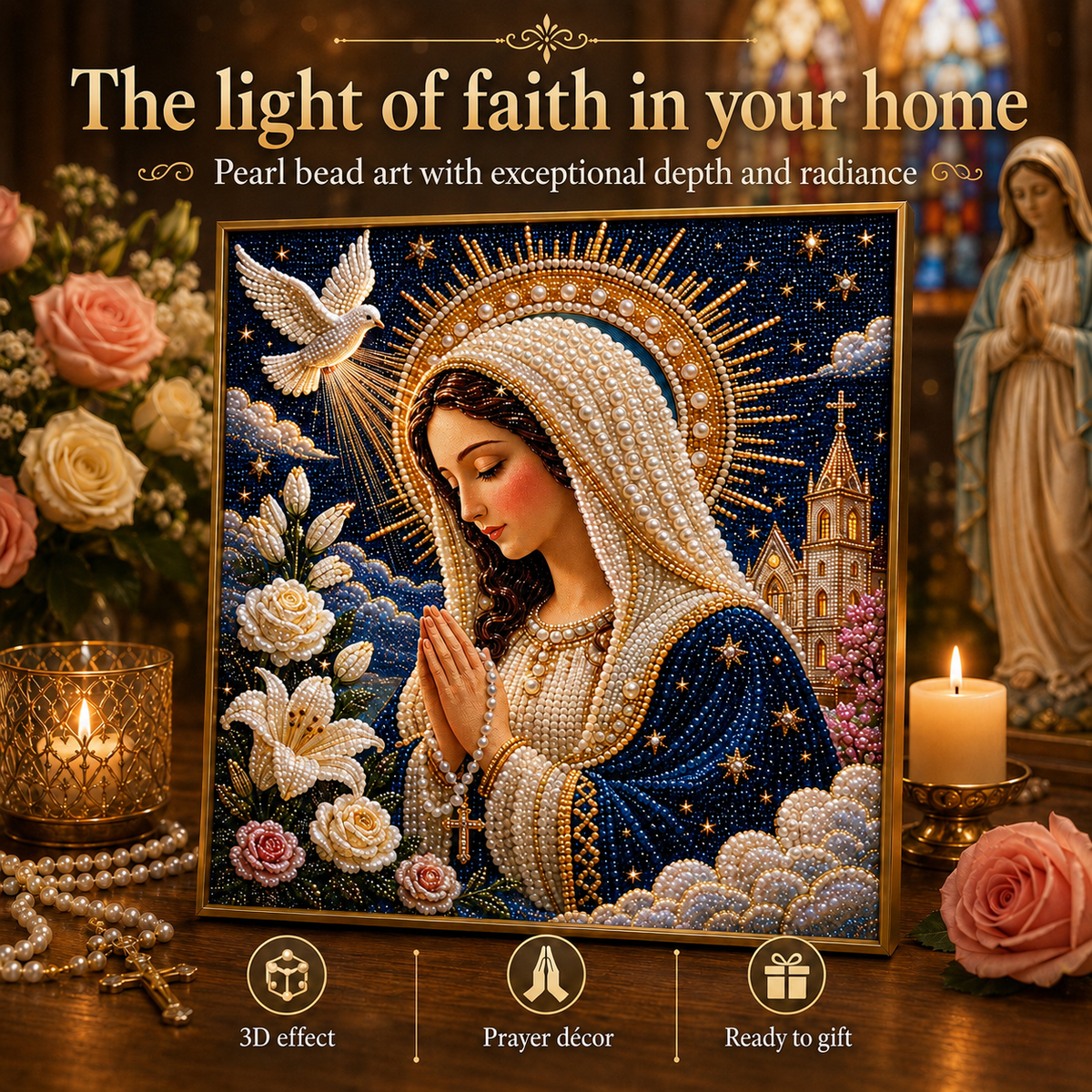 🎉🙏 Icon of the Virgin Mary with the Divine Pearl – A Peaceful, Reliable DIY Gift ✨