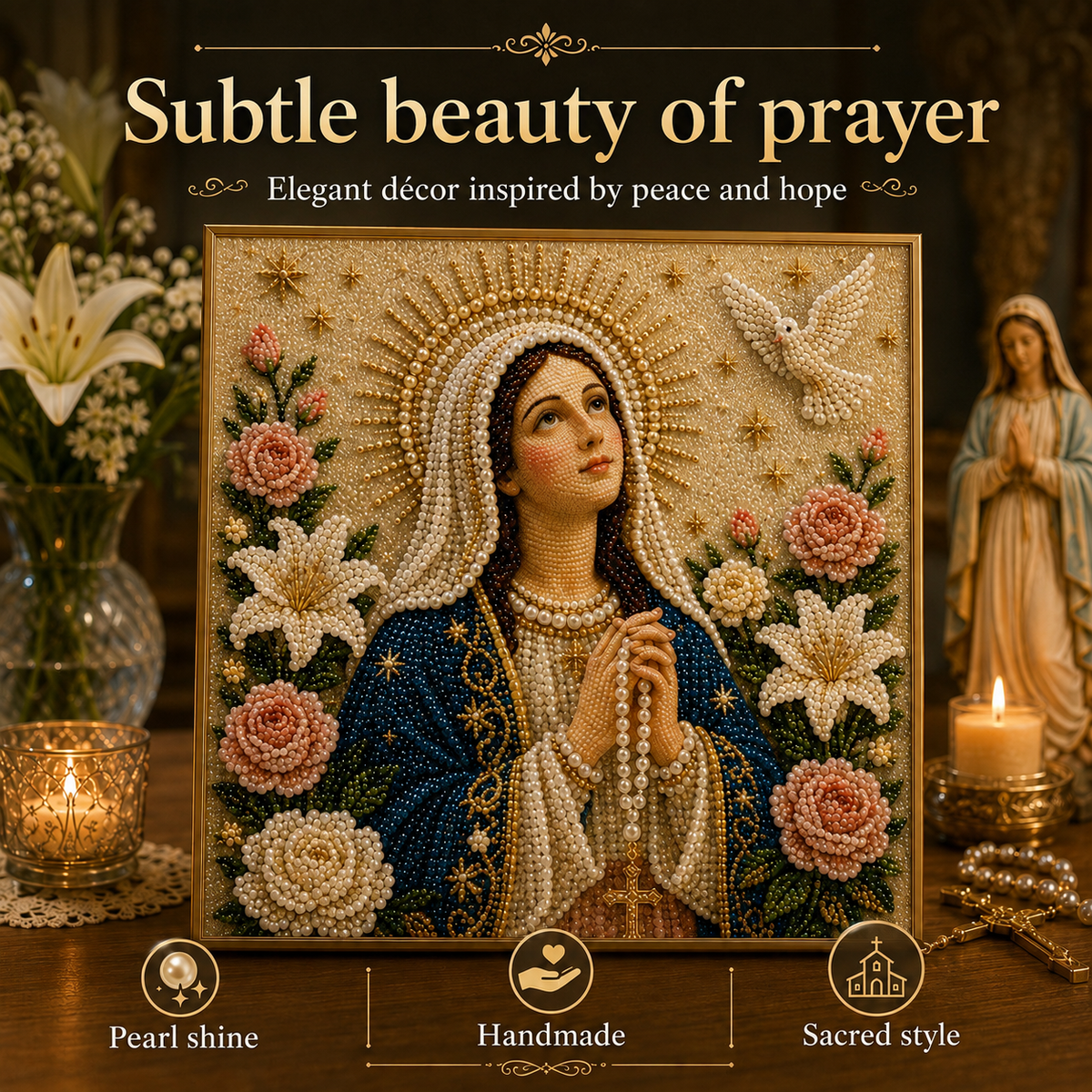 🎉🙏 Icon of the Virgin Mary with the Divine Pearl – A Peaceful, Reliable DIY Gift ✨